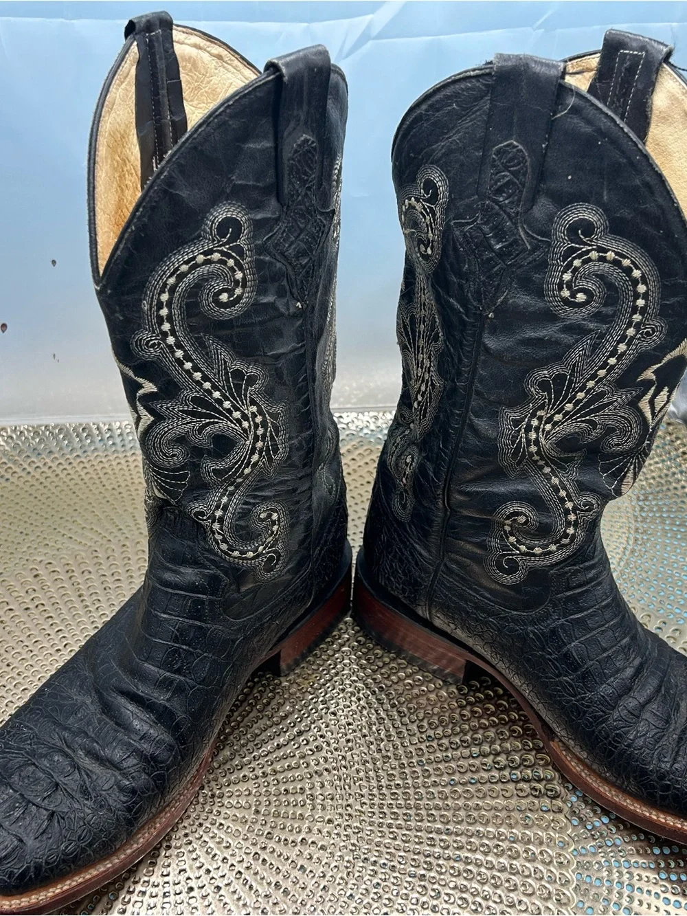 Ferrini men 9 exotic croc print cowboy boots